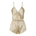 thumbnail image 4 of Lixiuxyad Women Petite Pajamas Set Ladies Pajama Suit 2 Piece Set Sling Solid Color Sling Pajama Thin Style Shorts Home To Create Comfortable Pajamas, 4 of 6