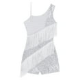 thumbnail image 6 of Alvivi Women Sequins Tassel Fringed Latin Leotard Jazz Tango Samba Dance Costume White L, 6 of 7