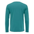thumbnail image 7 of Dresfit Mens Thermal Shirts Crew Neck Big and Tall Tops 2025 Stretch Long Sleeve Solid Color Baseball Shirt Fall Basic Lightweight Plain Pullover Tops Navy 4XL, 7 of 7