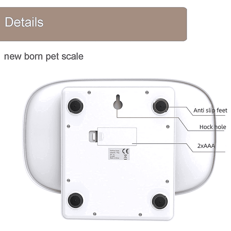 Pet Digital Scale Kitchen Weight Scale, Puppies and Kitten Scale Measures  Small Animals, Multi-Function Portable Electronic Scale Digital Weight 