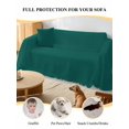 thumbnail image 4 of Dark Green Couch Cover for 2 Cushion Couch, Modern Pure Dark Green Washable Love Seat Sofa Covers Slipcover, Throw Sofa Covers for Pets, Furniture Protector 71"x102", 4 of 9