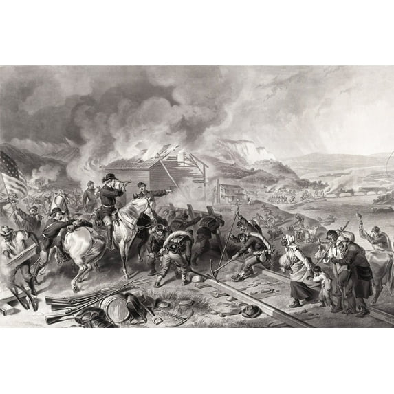 24x36 gallery poster, Sherman's March to the Sea, 1868 engraving by Alexander Hay Ritchie high resolution