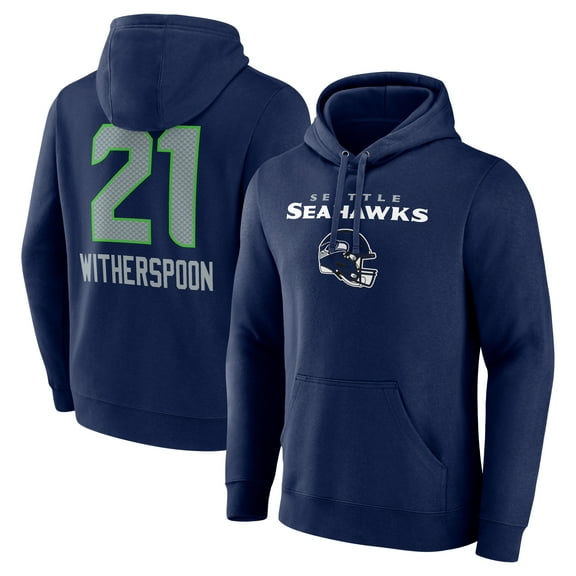 Men's Devon Witherspoon College Navy Seattle Seahawks Team Wordmark Player Name & Number Pullover Hoodie