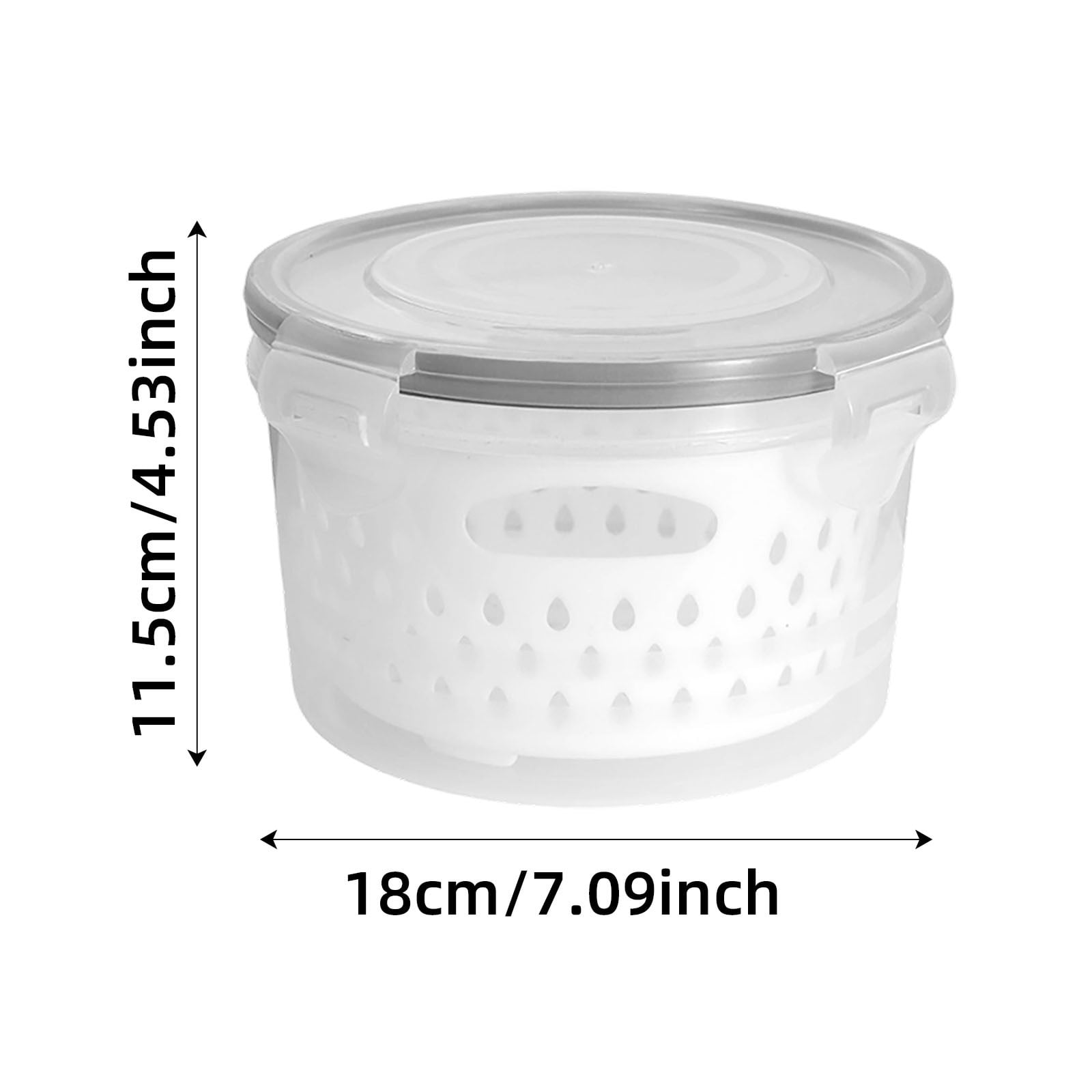 UJMNHYGT Large Fruit Containers for Fridge Round Leakproof, Food Storage Containers with Removable Colander, Dishwasher Microwave Safe Produce Container Keep Fruits Vegetables Berry Meat Fresh