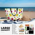 thumbnail image 3 of Yiaed Strawberry and Lemon Print Large Capacity Beach Travel Bag - Waterproof Zipper Vacation Tote for Sandproof Storage, and Camping, 3 of 5