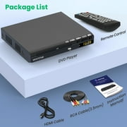 HD DVD Player for Home, CD DVD Players, WONNIE DVD Players for TV with HD/AV/Coaxial Output &USB Input, Built in PAL/NTSC System, Breakpoint Memory, HDMI and RCA Output Cable Included