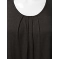 thumbnail image 2 of Doublju Women's Basic Round Neck Ruched Stretch Blouse CHARCOAL XL, 2 of 5