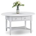 thumbnail image 1 of Bowery Hill Ovale 1 Tiroir Table Basse avec Étagère en Blanc d'Orchidée, 1 of 1