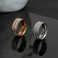 thumbnail image 6 of K-KED 18k Gold Plated 2-rows Crystal Band Ring Womens Mens Wedding Delicate Jewelry Accessories-Gold-6, 6 of 9