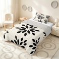 thumbnail image 2 of Manfei Dahlia Floral Twin Comforter Sets, Black Flower Bedding Set, Gray Reversible 2pcs, 1 Comforter and 1 Pillowcase, 2 of 6