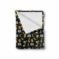 thumbnail image 2 of Animal Soft Flannel Fleece Throw Blanket, Nursery Themed Cartoon of Lion Giraffe Whale Zebra Gator on Dark, Cozy Plush for Indoor and Outdoor Use, 50" x 60", Charcoal Grey White, by Ambesonne, 2 of 6
