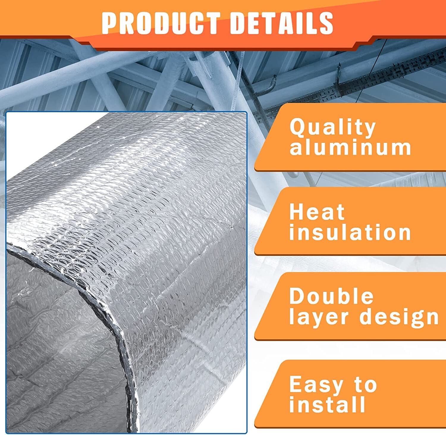 Garage Door Insulation Kit 6 PRE-CUT PCS: REFLECTIVE FOAM Panels 24x48" SHEETS