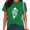 2-green, variant on UNISHE Women Modern Contrast T-Shirt Stylized Nature Print Tees Minimalist Leaf Design Crewneck Short Sleeve Trendy Everyday Tops