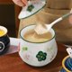 thumbnail image 3 of Contenedor de grasa de tocino de cerámica, contenedor de grasa de tocino de 800ml /27oz con labio y cuchara, contenedor de aceite de cocina de porcelana, almacenamiento, 3 of 5