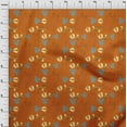 thumbnail image 3 of oneOone Silk Tabby Orange Fabric Clothes|Footprint & Baby Feeder Kids Quilting Supplies Print Sewing Fabric By The Yard 42 Inch Wide, 3 of 4