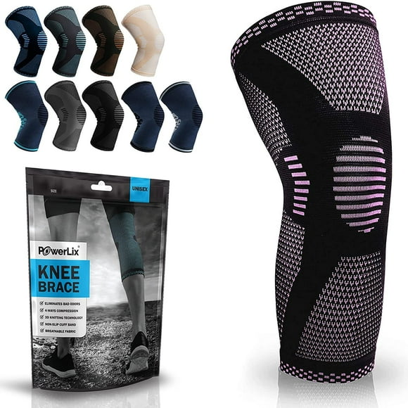 Rodillera POWERLIX: la mejor rodillera para el dolor de piernas para hombres y mujeres. Soporte de rodilla para correr, baloncesto, levantamiento de pesas, gimnasio, entrenamiento y deportes. Consulta