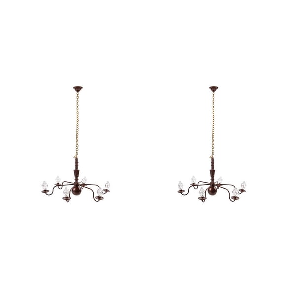 Injueey Luz de techo en miniatura, minicandelabro realista, de arena, juguete, tamaño de muñeca, accesorio de iluminación para sala de estar y B 2piezas Injueey CBP232514