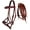 Mahogany/Beaded, variant on Horse Western Leather Beaded Bitless Sidepull Bridle Reins 77RS21MG-F