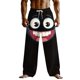 thumbnail image 2 of Ceisia Men's Fun Cartoon Big Smile Print Loose Casual Pants with Elastic Drawstring Waist Black M Gifts, 2 of 3