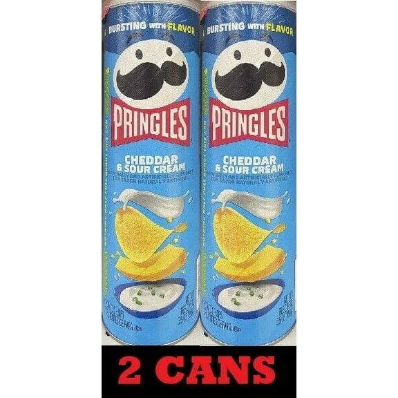 2x Pringles CHEDDAR & SOUR CREAM Flavored Potato Chips Crisps 5.5 oz 2 CANS