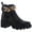 Black, variant on Womens White Lug Sole Chelsea Embellished Goring Amulet Round Toe Dress Boots 8 M