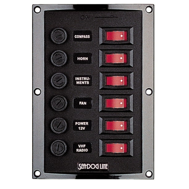 Sea Dog Vertical 6 Gang Rocker Switch Panel