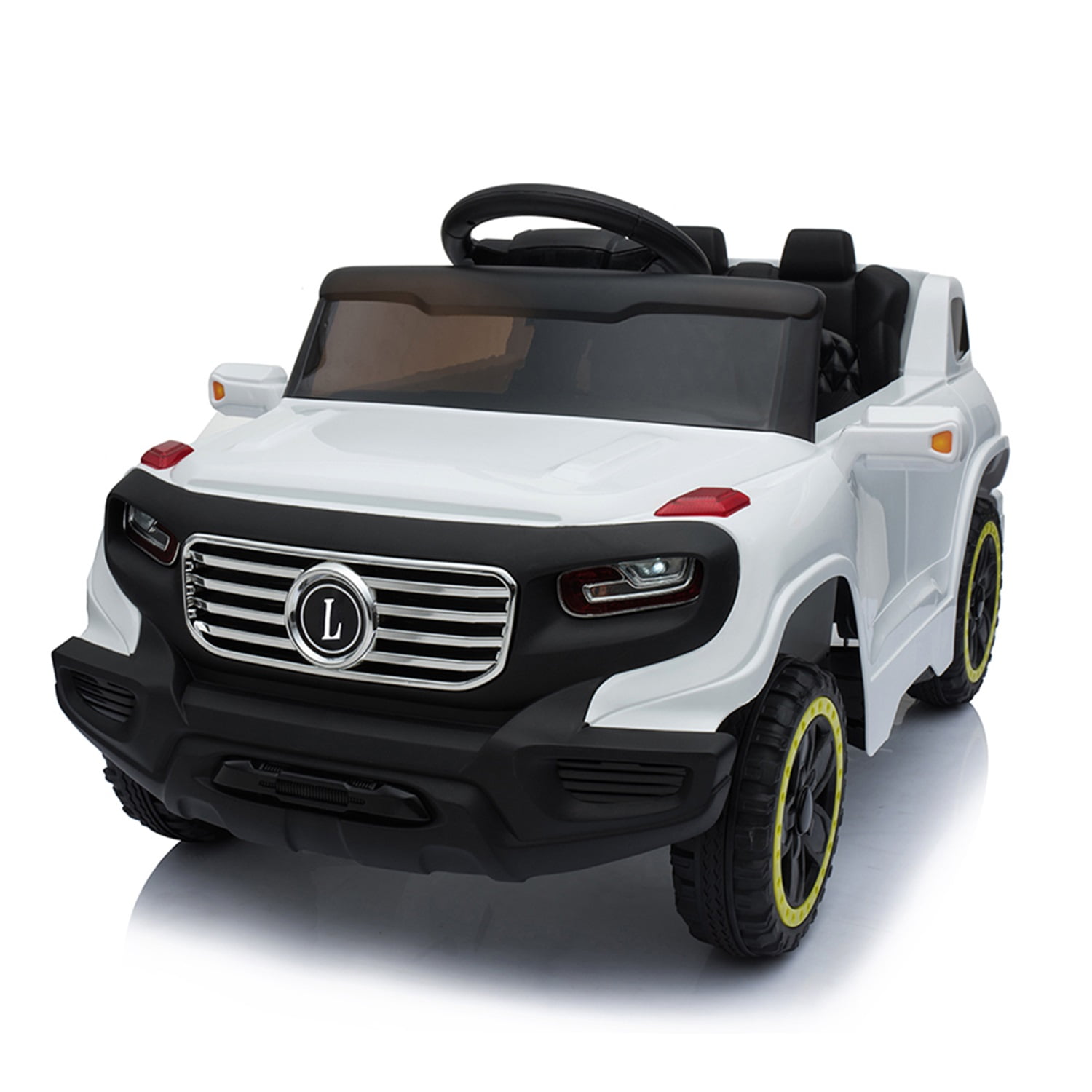 CIPACHO Electric Kids Ride On Cars 6V Battery Motorized Vehicles Children's Best Toy Car with 3 Speeds, Music, LED Lights and Realistic Horns, White