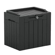 Devoko 32 Gallon Outdoor Resin Deck Box with Seat, Black