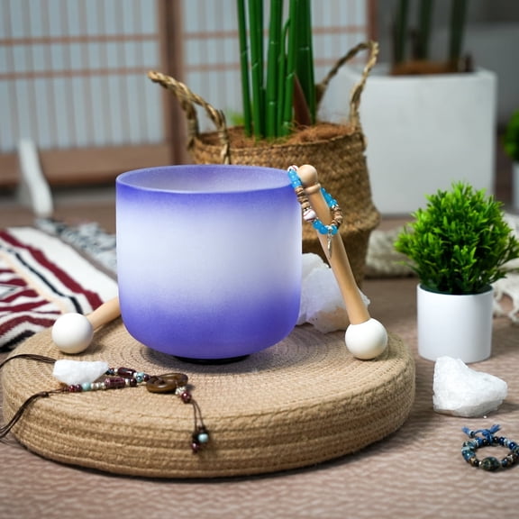 Crystal Singing Bowl 7 inch A NOTE for Healing Mindfulness Meditation Yoga