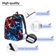 thumbnail image 3 of Disketp Red And Blue Lightning print Canvas Backpack Lightweight Travel Daypack Student Rucksack Laptop Backpack-Small, 3 of 5