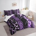 thumbnail image 3 of Homewish Zebra Cheetah Print Twin Bedding Sets 7-Piece for Adult, Chic Purple Lines Bedding Comforter Set, Leopard Giraffe Wildlife Reversible Sheet Sets, Ultra Soft Bedroom Decor, 3 of 7