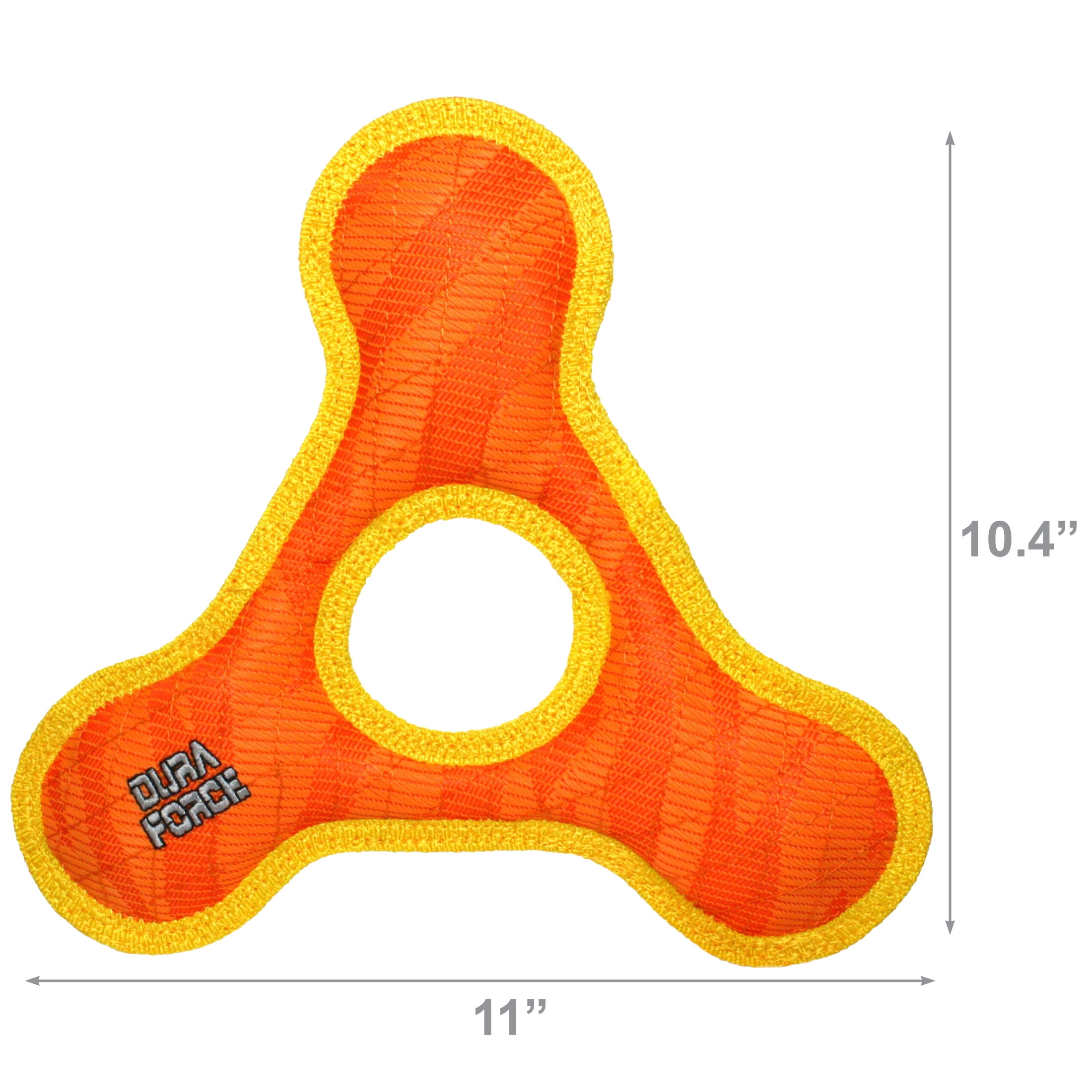 DuraForce TriangleRing Tiger Orange-Yellow Durable Woven Mesh Fiber Squeaky Dog Toy