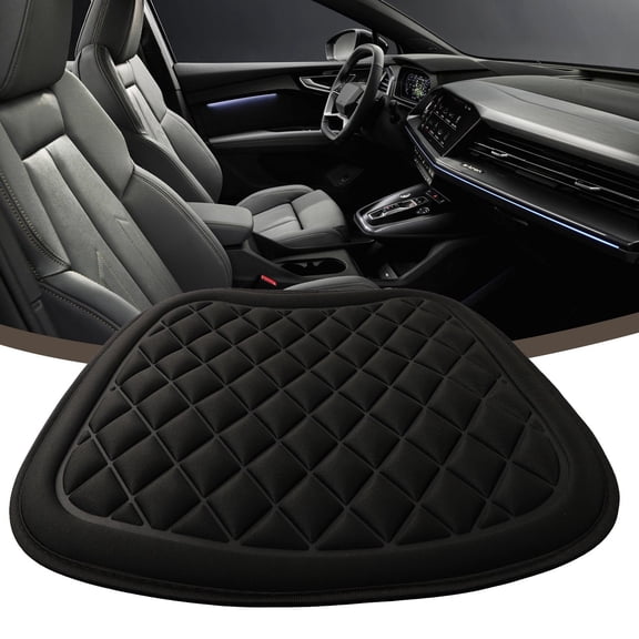 Car Seat Cushion, Driver Seat Cushion With Memory& Non-Slip Rubber Black