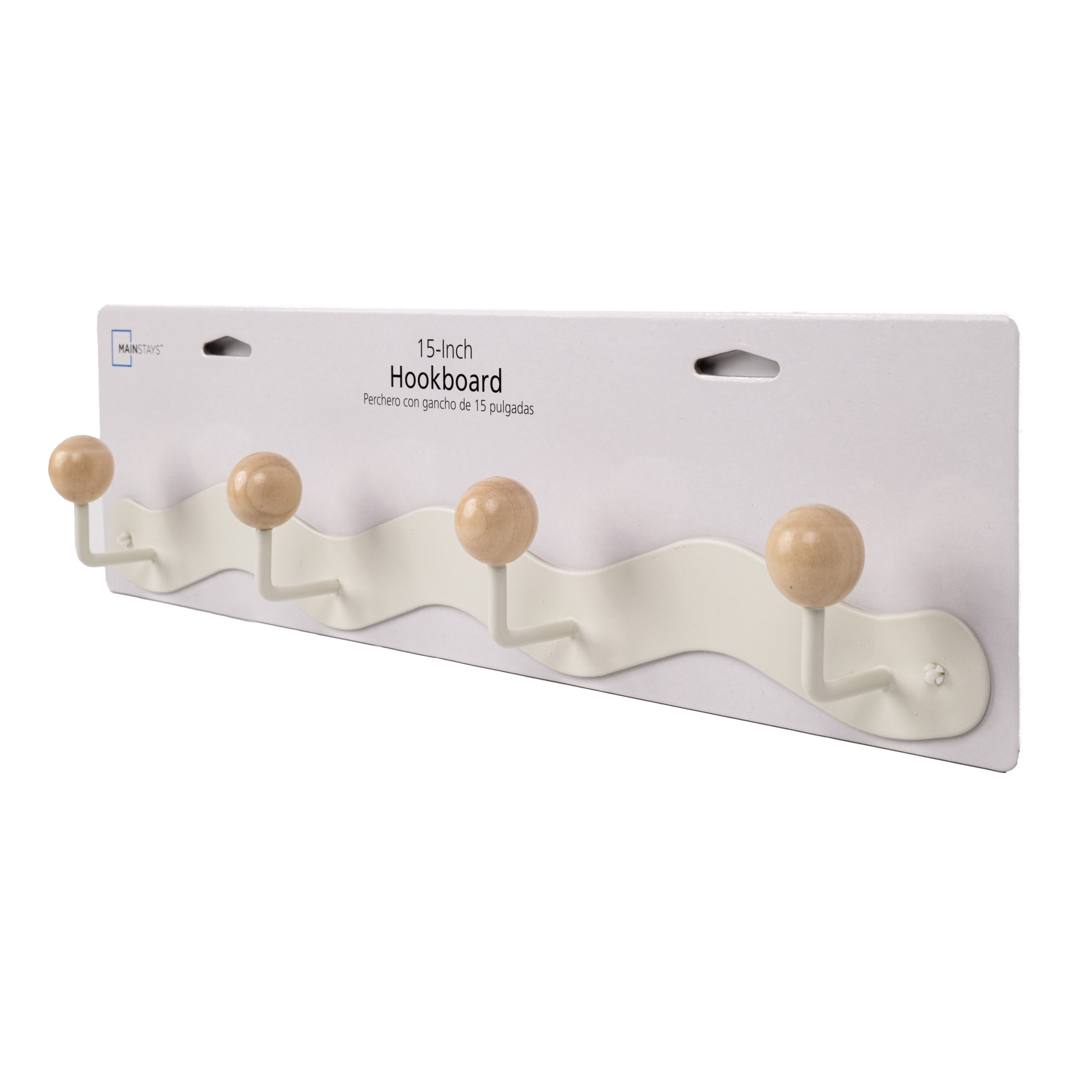 Mainstays 15" 4 Hook Children's White Metal Hookboard