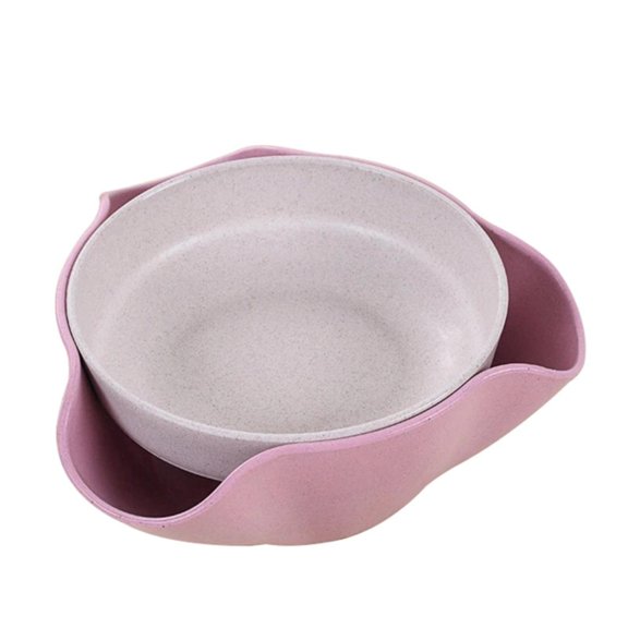 Uioepy Collecting Snack Bowl Double Dish Serving Bowl Pistachio Bowl Double Dish PP Snack Bowls Candy Bowl with Food Waste Snack Serving Bowl for Home and kitchen Pink, 1*Fruit plate