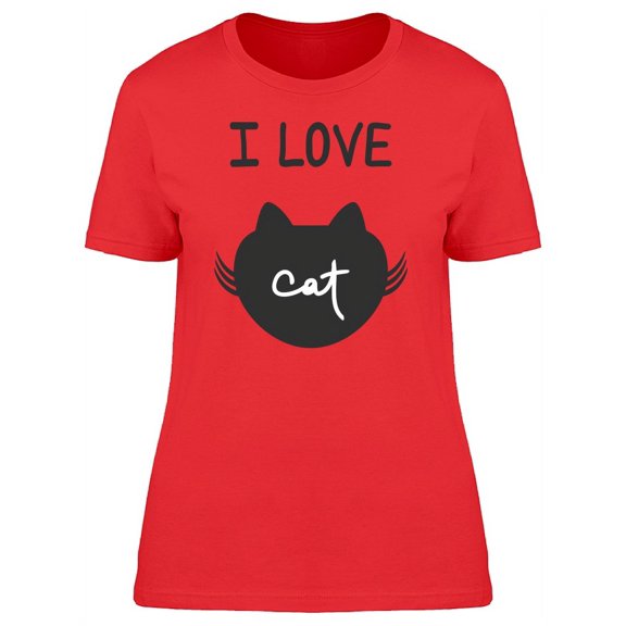 I Love Cat Silhouette Tee Women's -Image by Shutterstock
