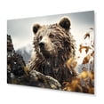 thumbnail image 2 of Designart "Bear Monochrome horizon Photography" Animals Metal Art Living Room, 2 of 5