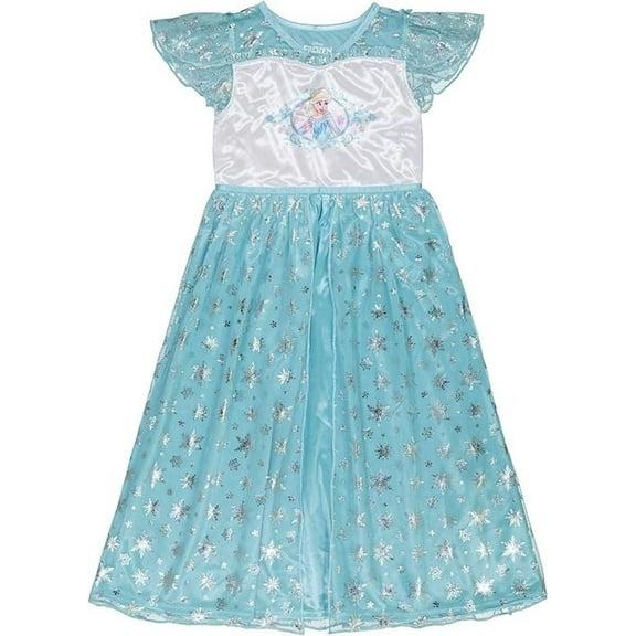 Disney Frozen Elsa Shimmery Snowflakes Toddler Girl's Nightgown, Gown, Size 3T