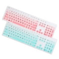 thumbnail image 2 of HERFIER 2PCS Dustproof Keyboard Skin Silicone Keyboard Protector Waterproof Keyboard Protective Cover Compatible for Dell KB216P/KB216T/WK636 (Gradient Pink Gradient Mint) 17.29x5.11x0.12in, 2 of 9