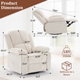 thumbnail image 2 of GEEYOO Swivel Rocker Recliner Chair with Massage and Heat Glider Recliner for Adults with Side Pockets Chenille for Living Room,Beige, 2 of 6