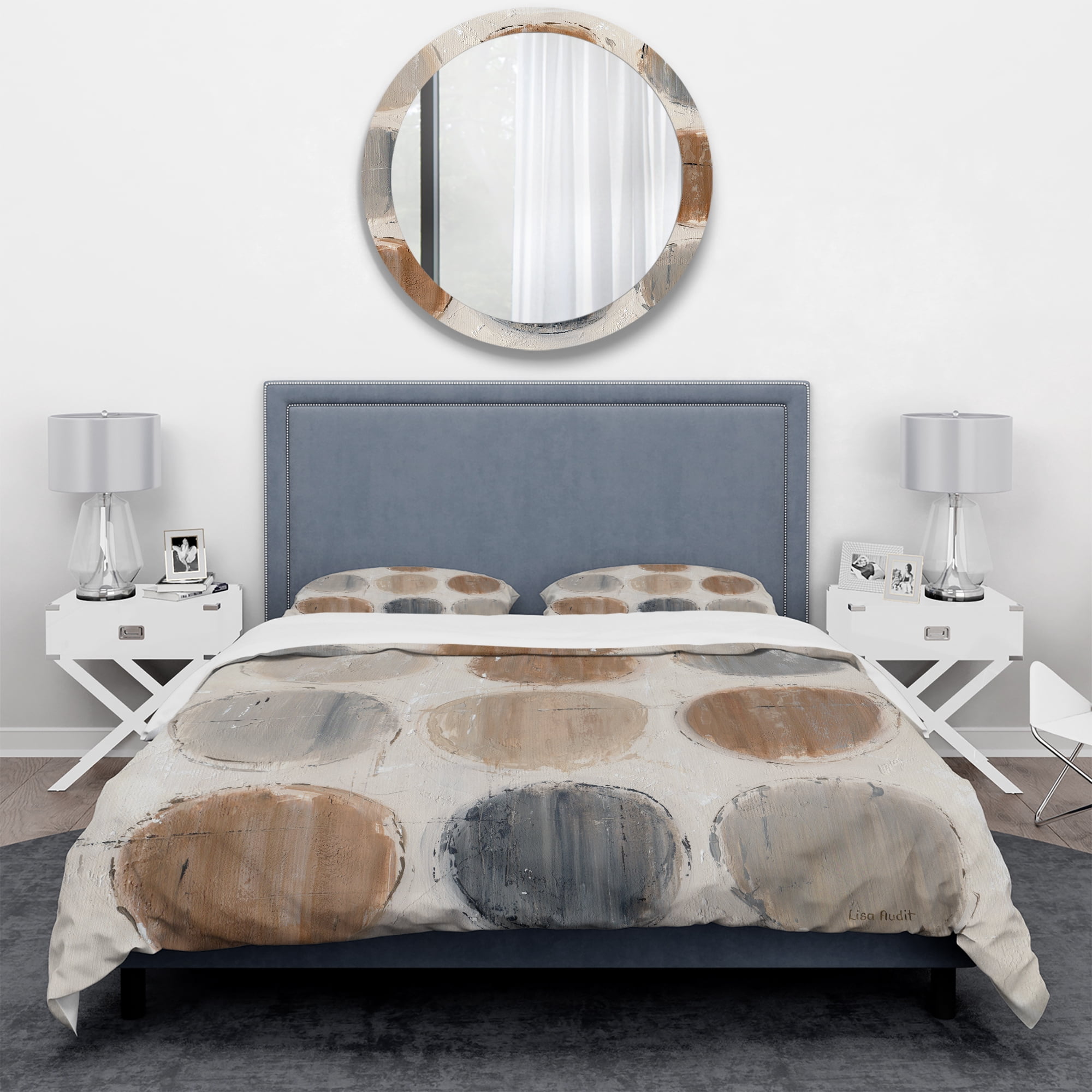 Designart 'Geometric Circle Natural Balance II' Geometric Duvet Cover Set