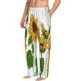 thumbnail image 2 of Balery Men'S Plump Sunflower And Sketch Pants,Sleepwear Pants,Pajama Pants,Pj Bottoms Drawstring And Pockets-Small, 2 of 9
