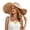 Khaki, variant on Women's Lace Bow Straw Sun Hat, Oversized Frayed Wide Brim, UPF 50+ Breathable Beach Cap for Vacation, Seaside & Outdoor Activities Beige One Size