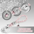 thumbnail image 3 of Vehicle Faux Crystal Keychain Ring Key Fob Accessories Universal with Bling Rhinestones Replacement Pink, 3 of 7
