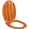 Designer Toilet Seat, Orange Cabana Stripe
