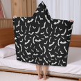 thumbnail image 5 of Black Halloween Bats with White Hooded Bath Towel，50"x30" for Ages 3 To 12 Kids, Quick Dry Lightweight Soft Microfiber Hood Beach Towel Cover Up for Kids, 5 of 7