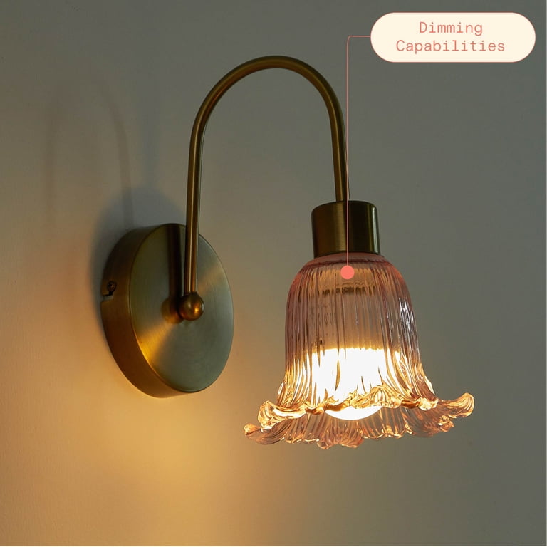 Beautiful by Drew Barrymore Pink Flower Petal Wall Sconce photo 4
