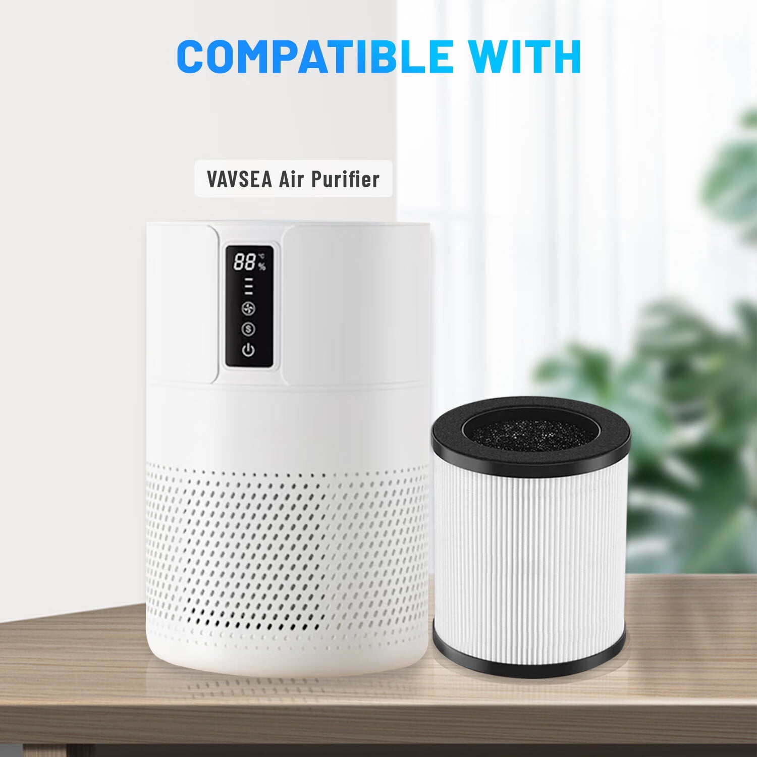 H13 HEPA Filter 2 Pack,Replacement Filters Compatible with VAVSEA D10 Air Purifier,Also Compatible with B-D02L & M05.Removes 99.997% Smoke, Allergens, Odors