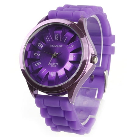 Xoxo Watches Women Silicone Women's Chrysanthemum Style Dial Silicone Band Quartz Analog Wrist Watch flowers watch candy gril watch Purple ()