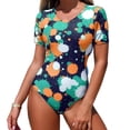 thumbnail image 2 of uublik Swimsuit Women Athletic Green Athletic Training Swimsuit Short Sleeve Rashguard, 2 of 5